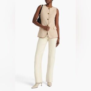 NWT Rag & Bone Bartlet Italian Tweed Tailored Silhouette Beige Vest Sz 8